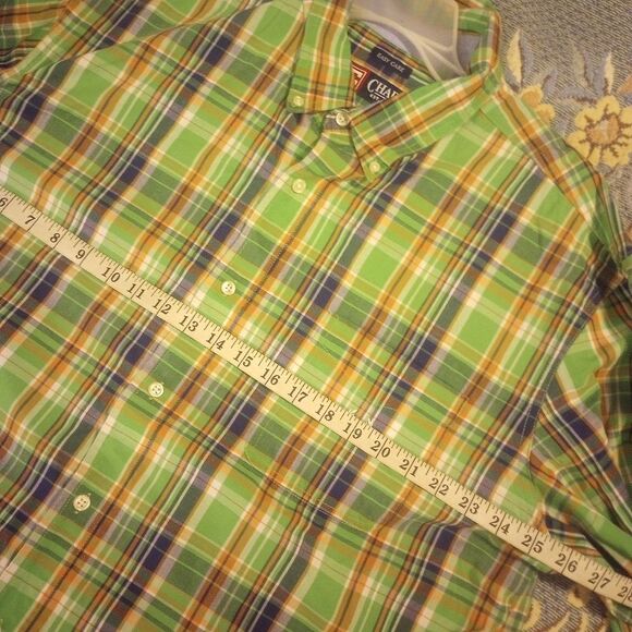 Chaps Ralph Lauren plaid long sleeve button down with front pocket 2X - Picture 5 of 9